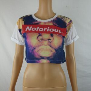 Brooklyn Mint Notorious BIG B.I.G. Crop Top Cropped Graphic T Shirt Tee Small